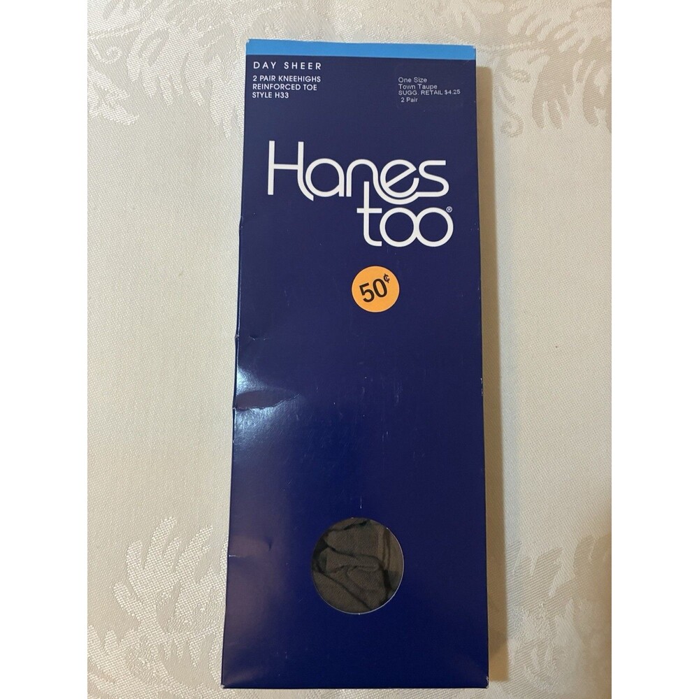 Vintage 90’s Hanes Too Day Sheers Knee High Black One Size 2 Pair Reinforced‎